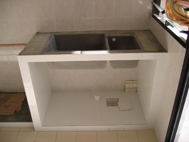 kitchen sink concrete support
